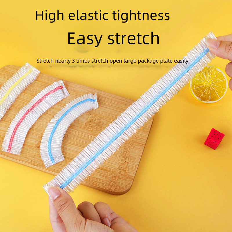 Tear-Free Transparent Cling Film Cover Food Grade Pe Film Fresh-Keeping Bag Bowl Cover Leftover Meal Elastic Disposable Bowl Cover Manufacturer