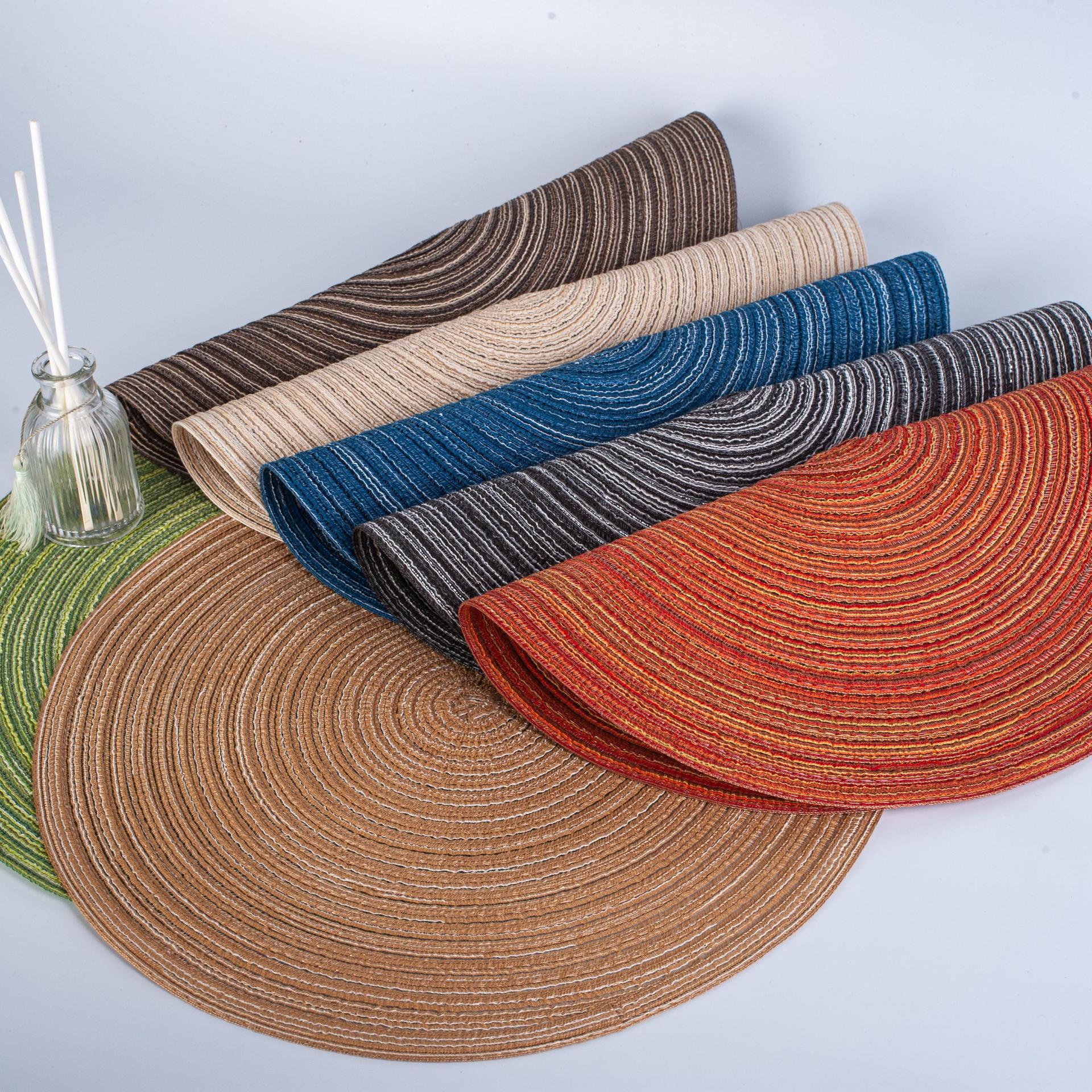 Круглый изолирующий мат с однотонным цветом, европейский стиль, ручная работа, не выцветает, подставка для стола, посуды, термостойкий мат