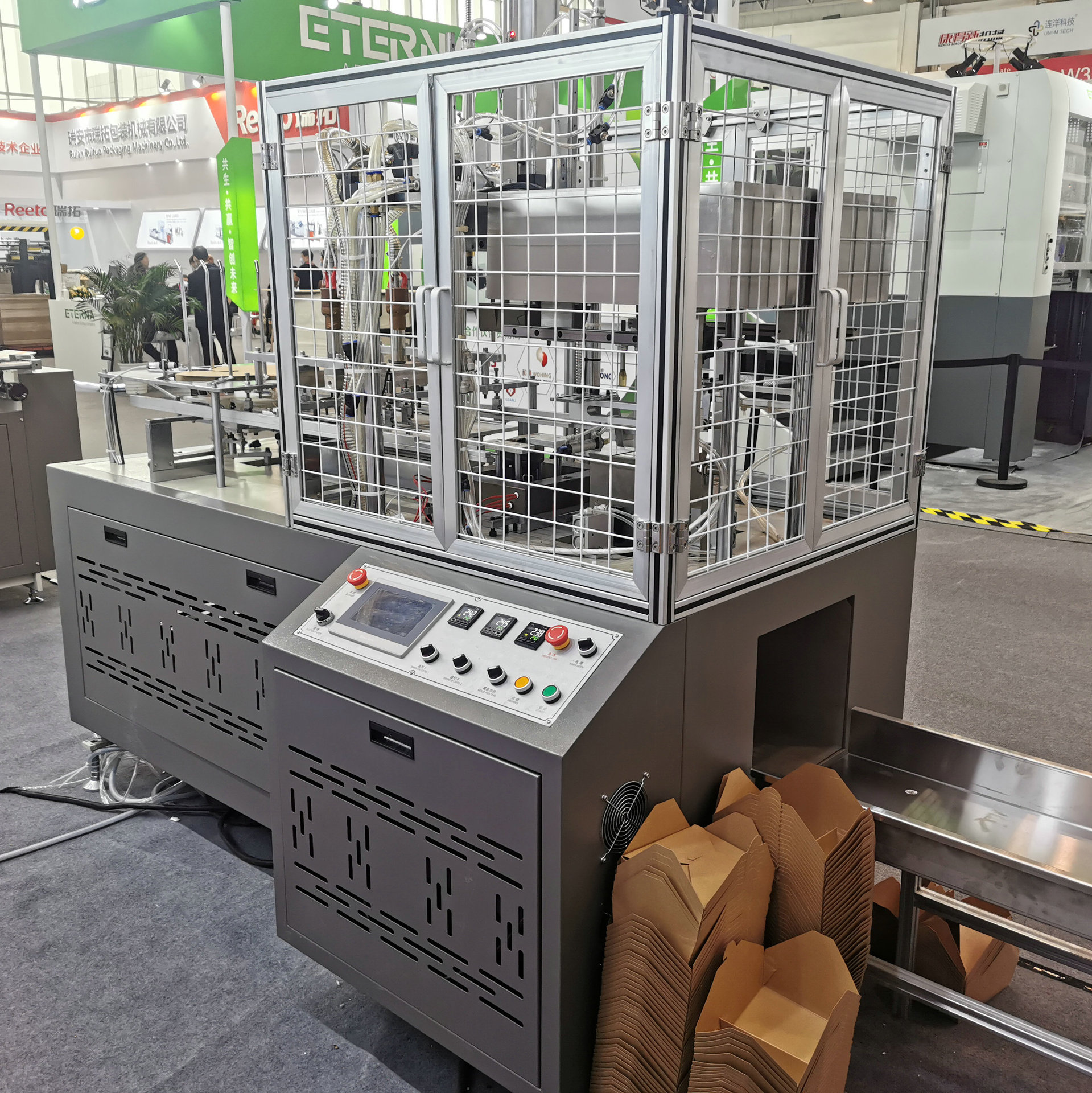 Automatic High Speed Hamburg Paper Box Forming Machine Disposable French Fries Fried Chicken Stereo Corrugated Box Molding Machine