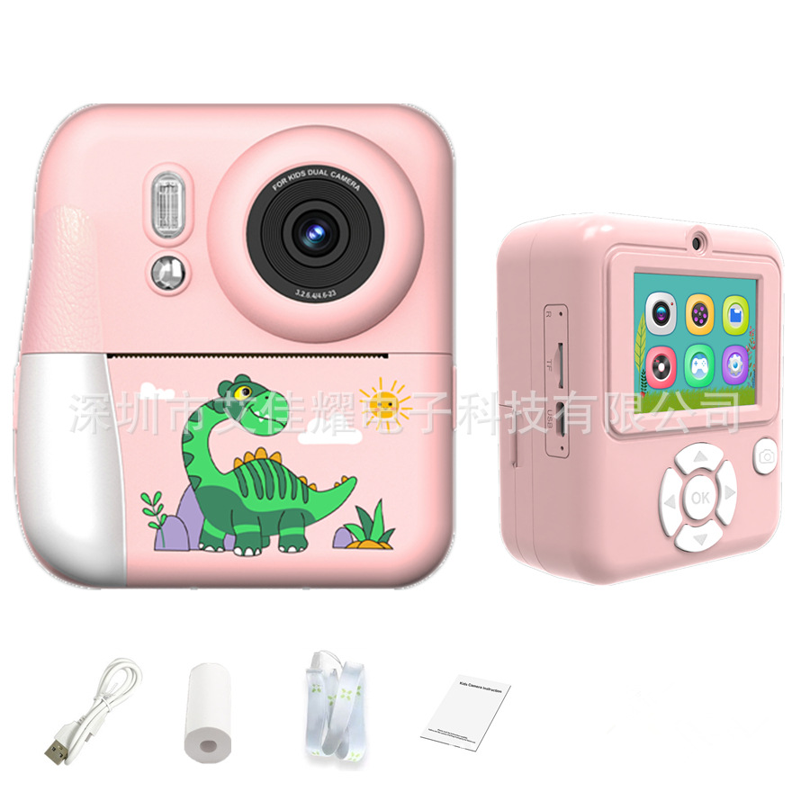 Cross-Border New Q10 Dinosaur Kidsren's Printing Camera Polaroid Toy High-Definition Photo and Video Digital Camera