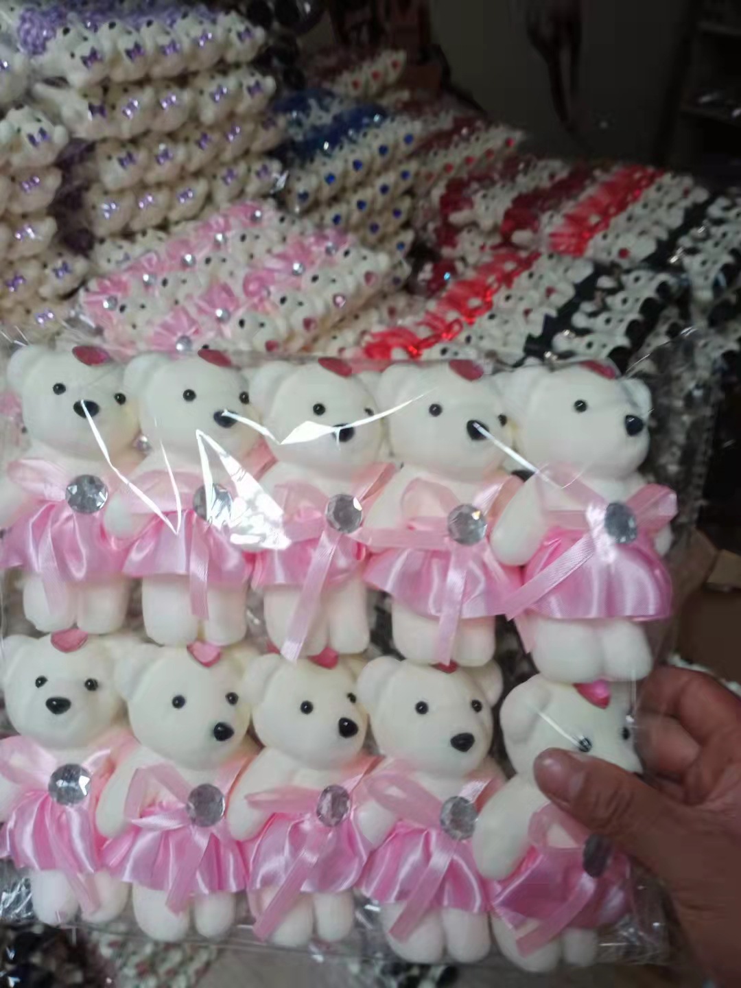 Yiwu Factory Direct Sale Cartoon Foam Diamond Bear Ice Cream Bear Single Soap Flower Material Eps Foam
