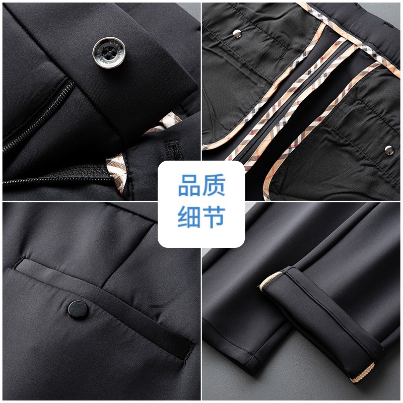 3061 | Plus Size Men's Autumn and Winter New Casual Pants, Loose Fit, Extra Large Size, Stretchy, Versatile Business Casual Dress Pants