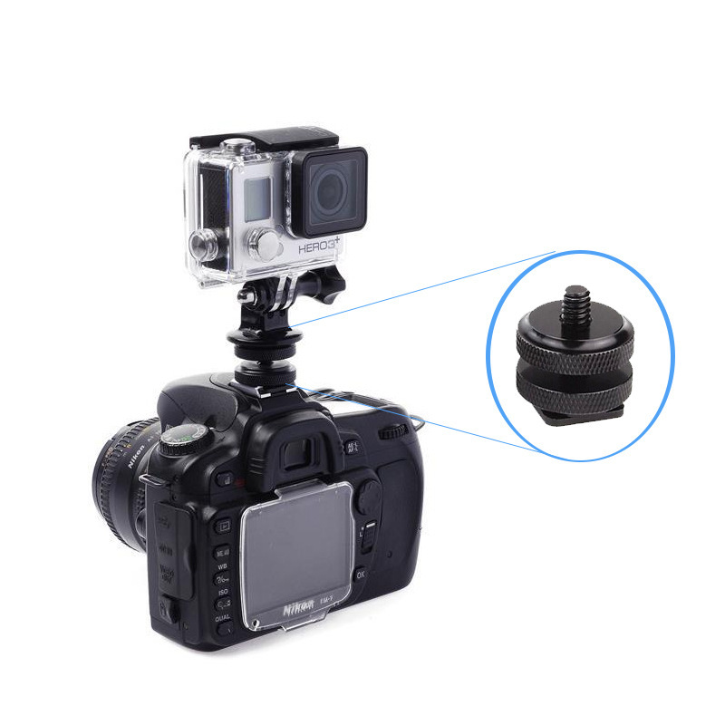 1/4 Double-Layer Hot Shoe Screw, Metal Hot Shoe Base, Camera Hot Shoe Conversion Screw, Upper and Lower Locking