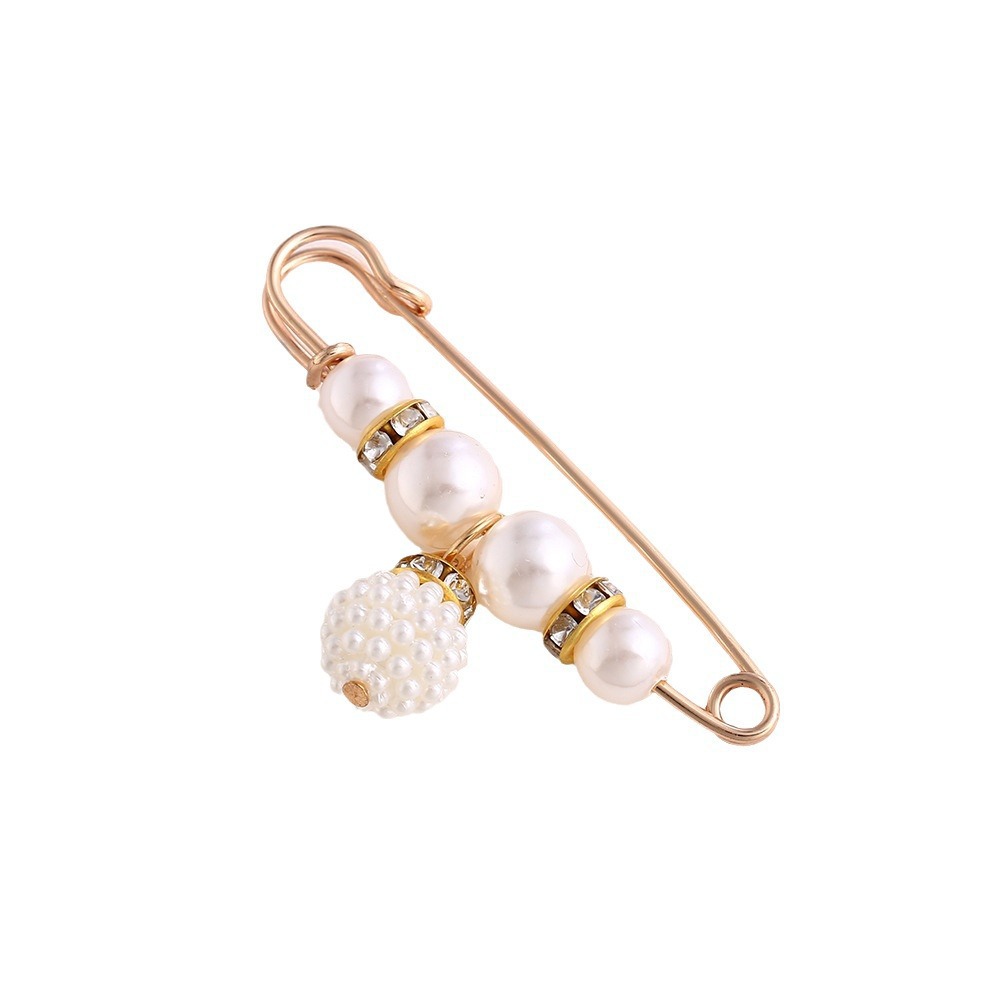 Cross-Border Pearl Waist Pin for Fixing Clothes and Skirts, Waist Reduction Tool, Anti-Exposure Brooch, Waist Buckle