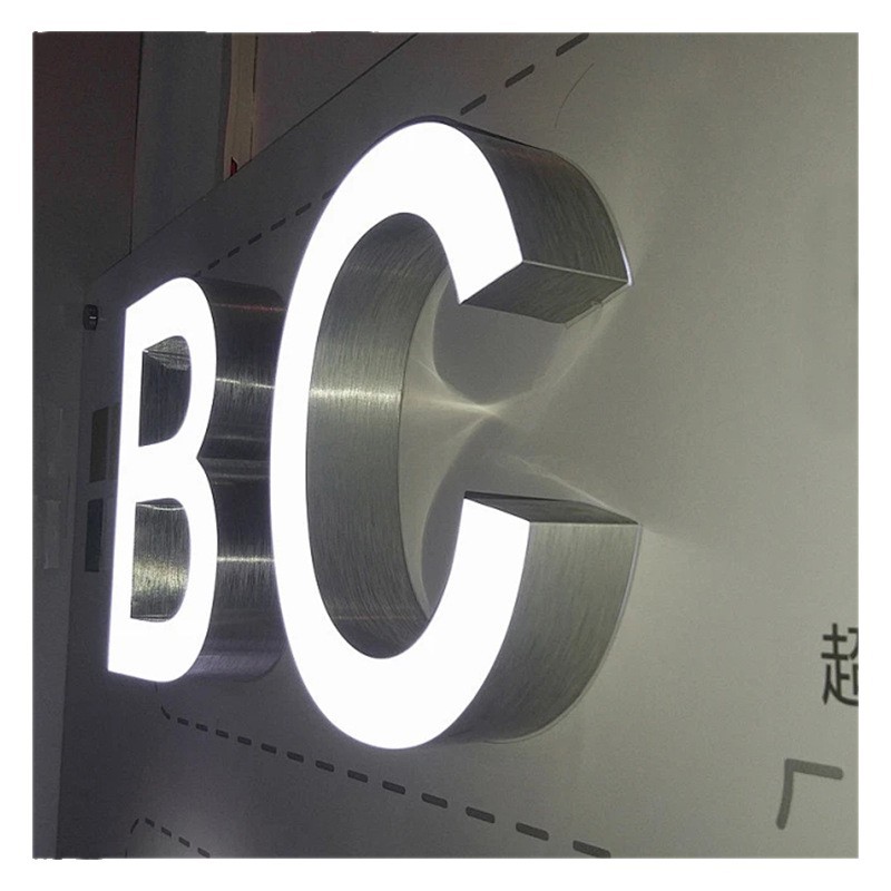 Source Factory Sign Billboard Door Luminous Characters Stainless Steel Flat Led Luminous Sign Neon Light Advertising Characters