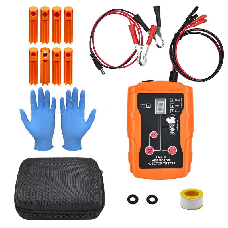 Набор инструментов для тестирования и очистки топливных форсунок Em288, 8 импульсов