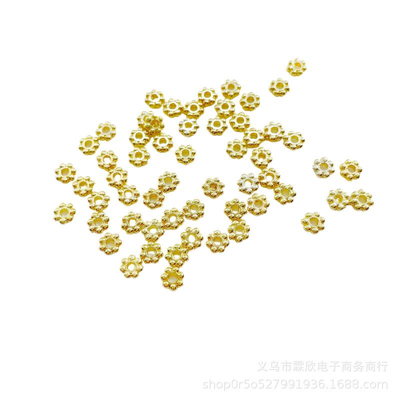 Alloy accessories 4/6mm snowflake spacer bead spacer diy handmade antique hairpin hair accessories material