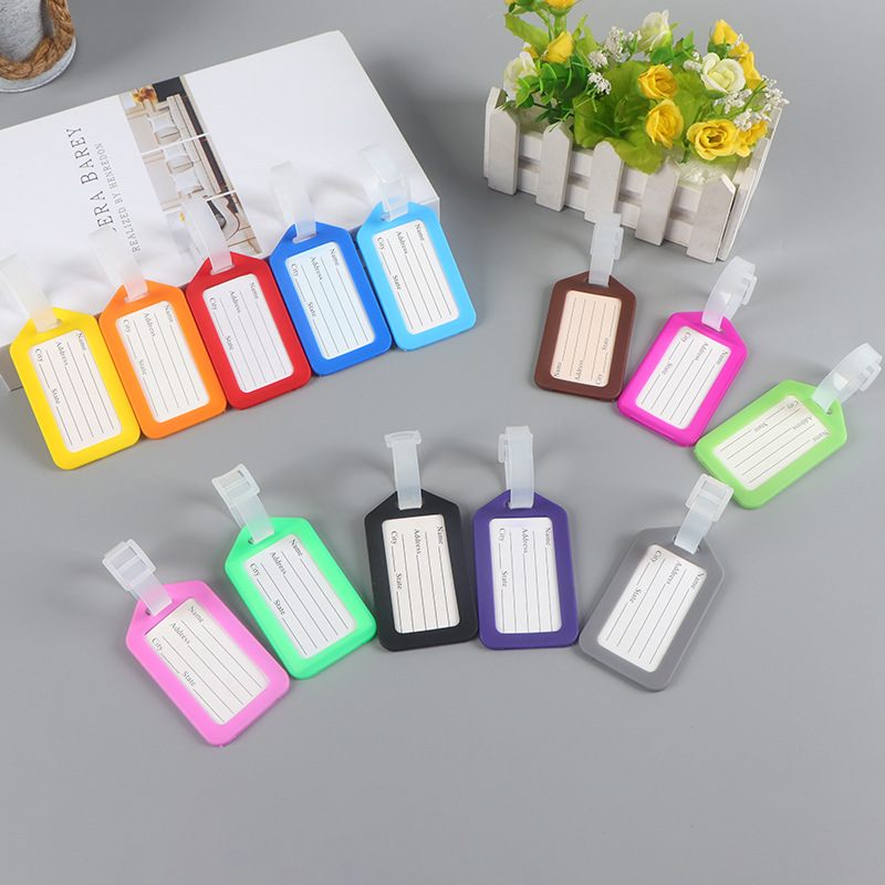 Waterproof pvc plastic soft plastic aircraft travel card boarding name tag luggage tag card set classification brand