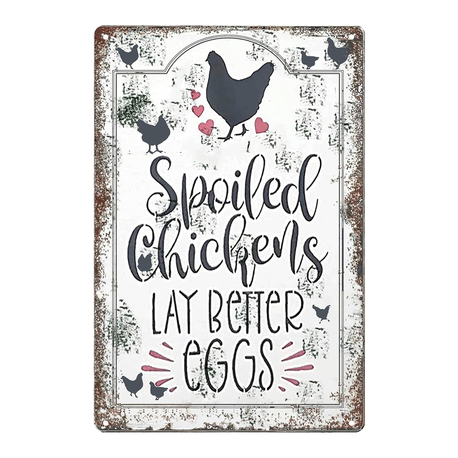 Cross-Border Hot Selling Interesting Chicken Coop Outdoor Sign Farmhouse Farm Metal Tin Painting Outdoor Home Wall Decoration