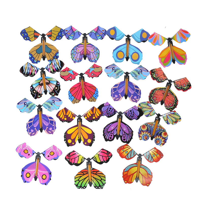 Cross-border flying butterfly magic butterfly new exotic toys color magic paper butterfly magic props wholesale