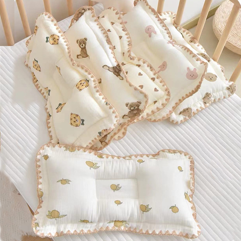 Baby Styling Pillow Class A Cotton Baby Correcting Pillow Deviation-preventing Correcting Newborn Comforting Pillow Sweat-absorbing Gauze Pillow