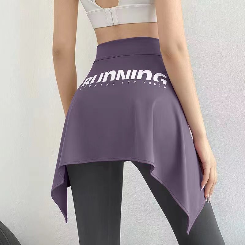 Sports Anti-running Skirt Quick-drying One-piece Skirt Hip Covering Lace-up Skirt Fitness Women's Hip Yoga Running Covering Skirt Women