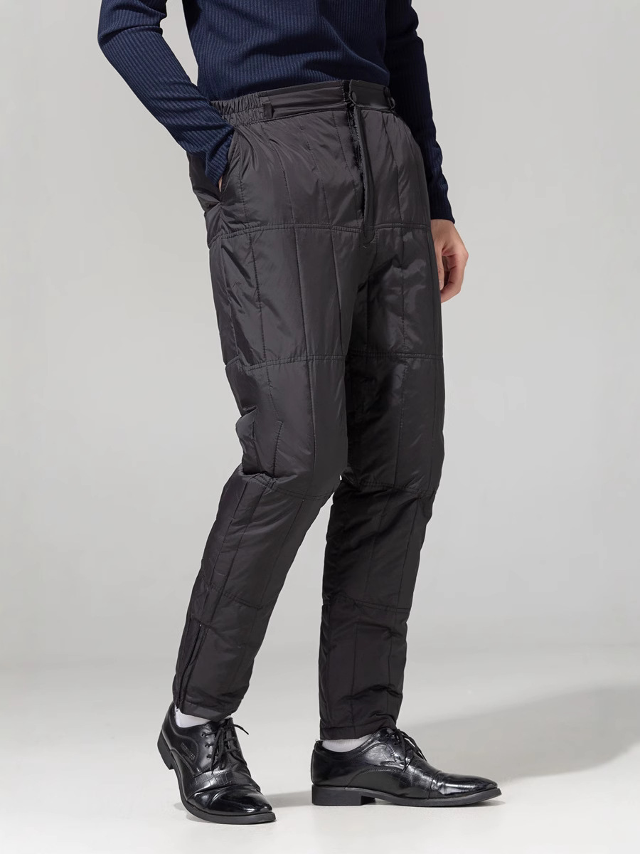 Winter new middle-aged and elderly down trousers men's inside and outside wear high waist padded warm windproof trousers factory direct sales