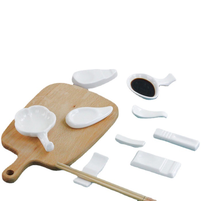 Pure White Ceramic Chopsticks Rack Hotel Restaurant Restaurant Dual-use Multi-purpose Chopsticks Pillow Chopsticks Holder Chopsticks Holder Chopsticks Holder
