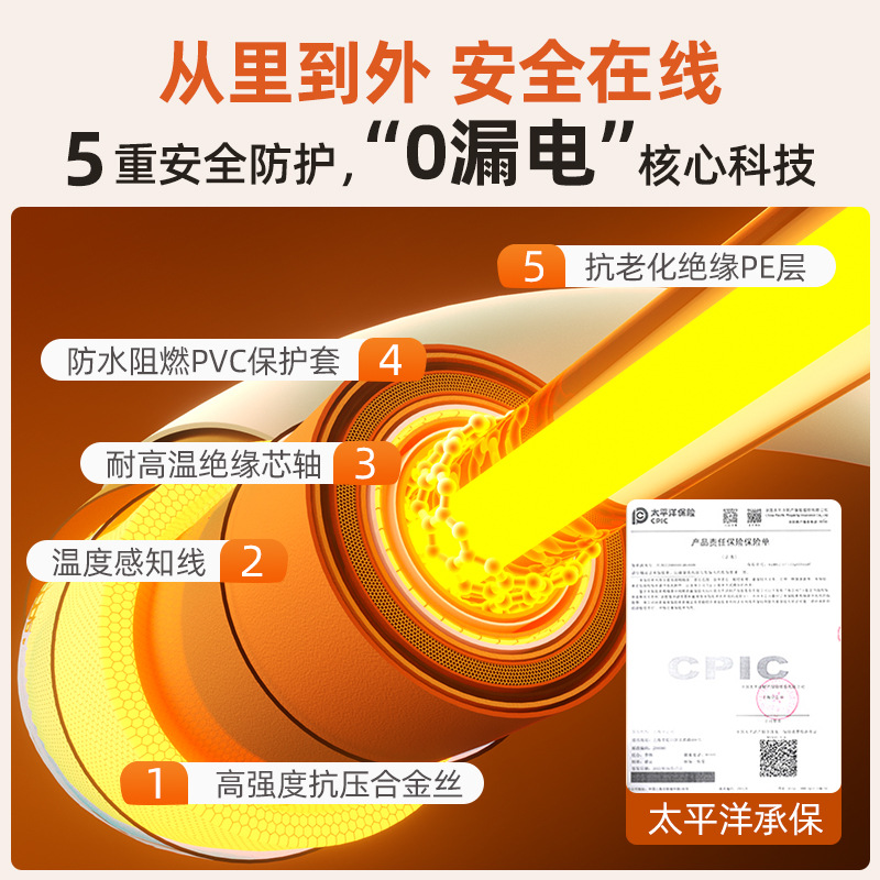 Chigo Electric Heated Blanket Double Dual-Control Electric Mattress Water Heating Without Fire Household Electric Blanket Water Circulation Water Heating Blanket