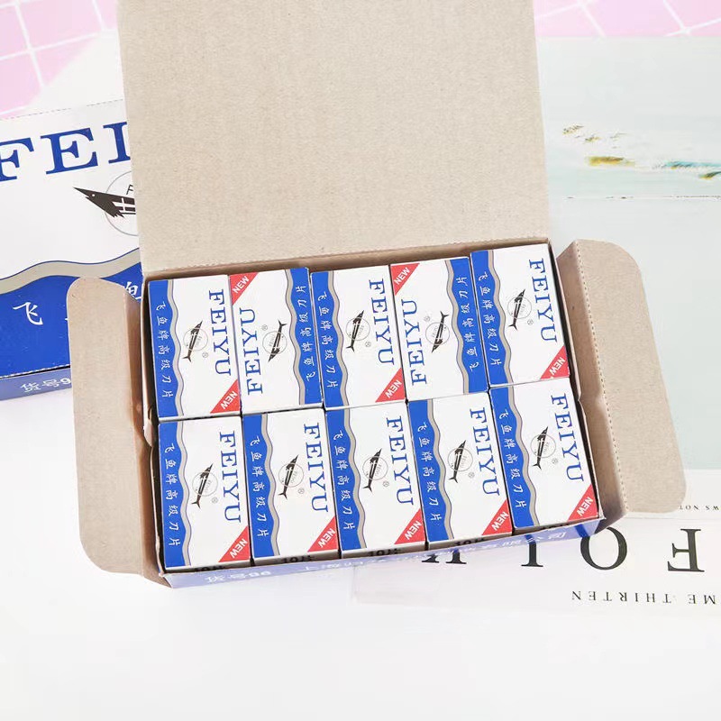 Расческа для лезвий бритвы с двусторонним лезвием, классическая старая ручная бритва, бритва для бровей с лезвием Flying Fish