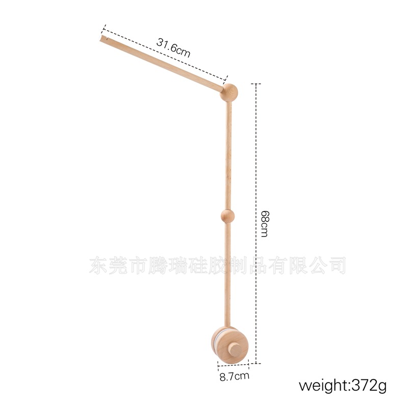 Amazon Wooden Baby Bed Bell Bracket Rotatable Baby Comforting Bracket Floor Hanging Wooden Bed Bell Toy