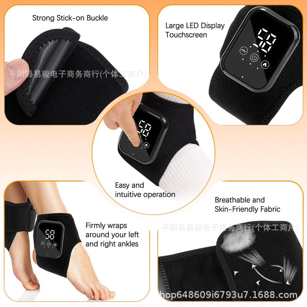 Cross-Border Electric Heating Ankle Warmer, Ankle and Ankle Joint Physiotherapy Instrument, 3-Speed Hot Compress Vibration Foot Strap
