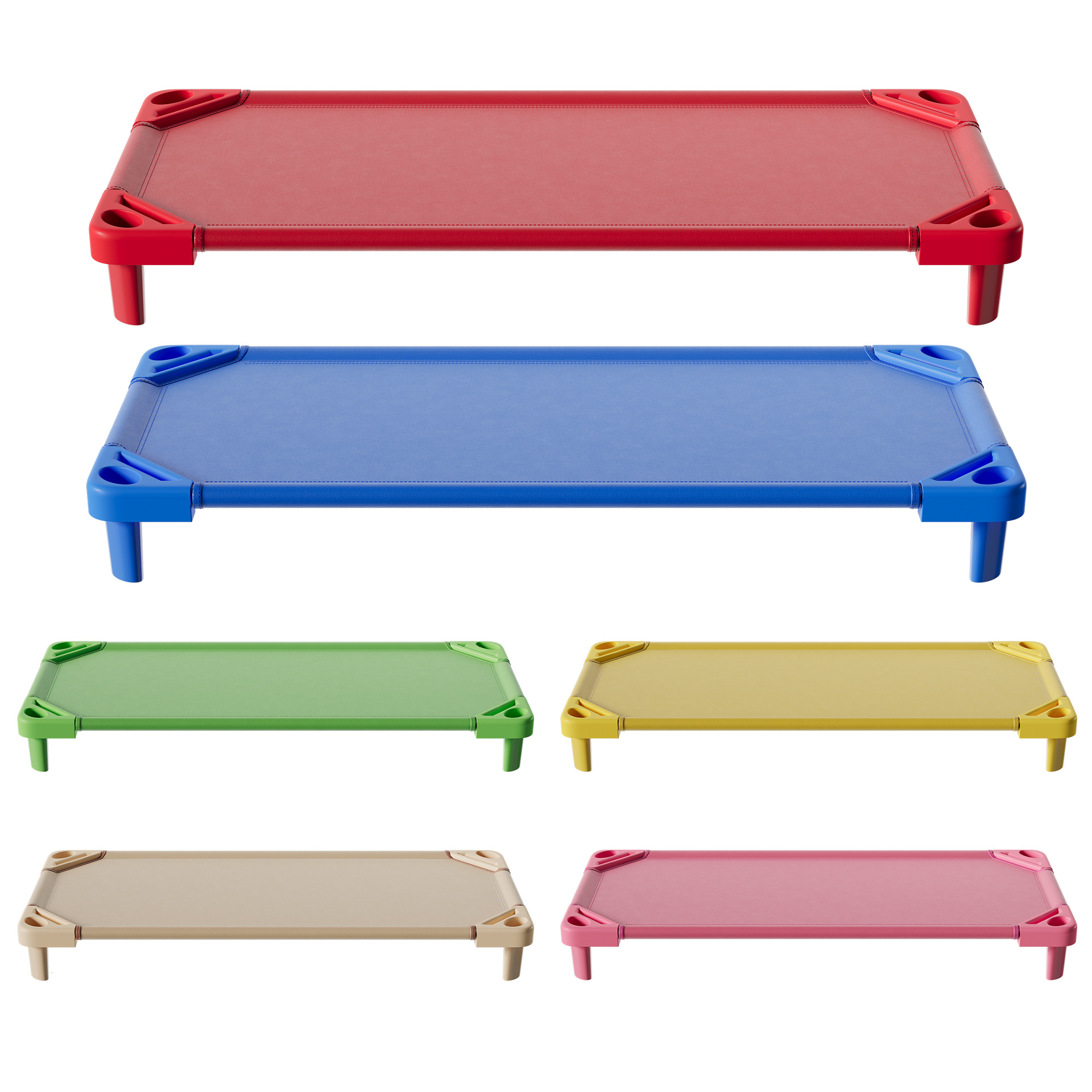 Children's Special Oxford Mesh Thickened Stacking Bed Lightweight Lunch Breathable Sleeping Bed Kindergarten Small Nap Bed