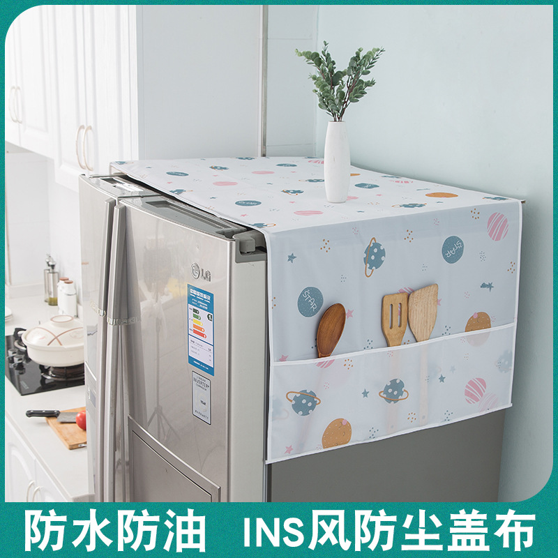 New refrigerator washing machine dust cover hanging bag peva washable dust and oil proof household appliances can be stored cover cloth
