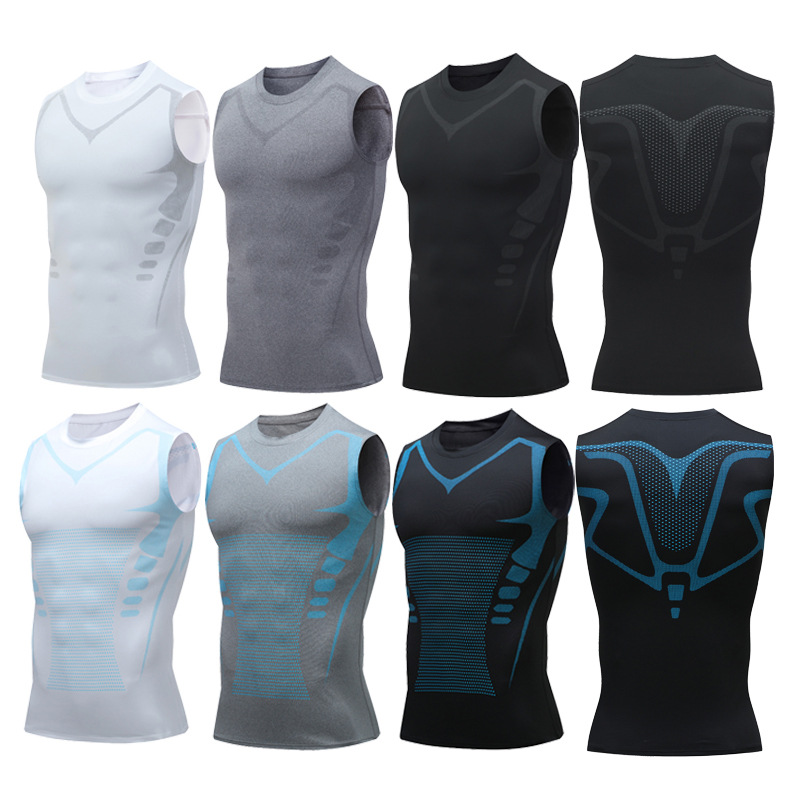 Men's Shaping Fitness Vest Sports Running Breathable Top Slim-fit Sweat-absorbent Quick-drying Basketball Track and Field Training Vest
