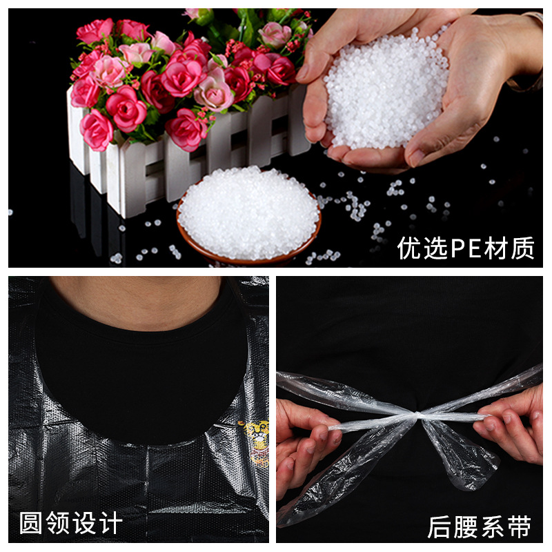 Wholesale disposable apron kitchen catering anti-fouling anti-oil plastic apron crayfish barbecue pe bib
