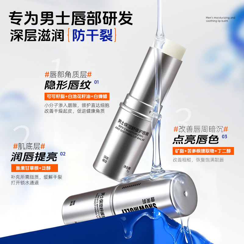 Специальный бальзам для губ для мужчин, увлажняющий и гидратирующий, снимающий сухость, предотвращающий сухость, удаляющий омертвевшую кожу, не жирный, бесцветный