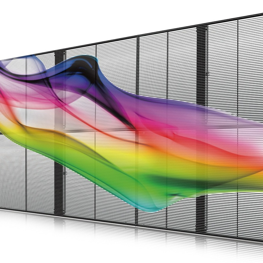 Led Transparent Grille Screen Indoor Full Color Waterproof Led Ice Screen Led Cut Out 3D Screen Led Color Screen Factory Direct Sale