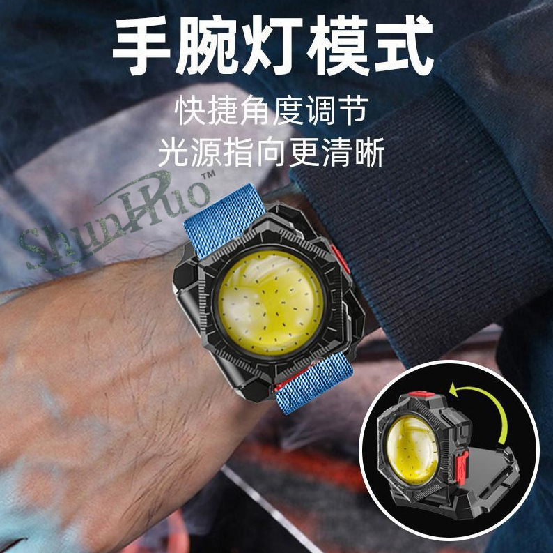 Led strong light wrist lamp head lamp ankle lamp head-mounted charging super bright fishing super long endurance flashlight night fishing