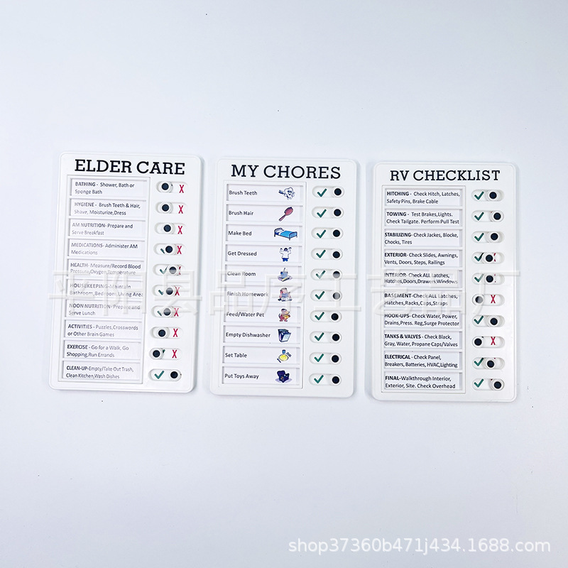 RV Checklist RV Post-it Message Checklist Summer Children's Good Habits Develop Self-discipline Punch