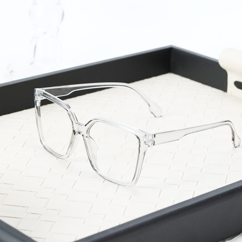 2025 Large Frame Square Glasses Frame Flat Mirror Women's Anti-Blue Light Glasses Plain Face Small Frame Glasses Glasse