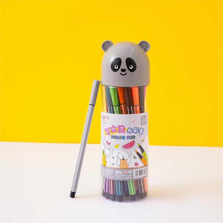 Children's Art Supplies Graffiti Painting Pen Soft Barrel 12 Colors Washable Watercolor Pen Brush Wholesale Hand-Painted Coloring Creativity