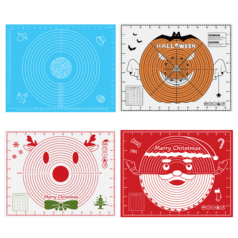 Cross-Border Hot Selling Thickeneded Baking Mat Special Silicone Mat Kneading Mat Plus Large Size 45*60 Kneading Mat with Scale