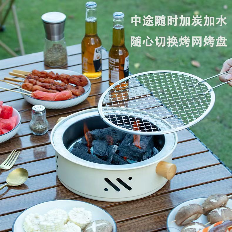 Cross-Border Wholesale Tea Brewing Stove, Outdoor Portable Round Barbecue Stove, Charcoal Stove, Indoor Tabletop Heating Stove, Barbecue Stove