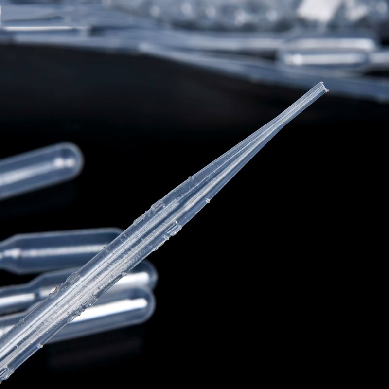 Single plastic disposable dropper pasteurized pipette with scale double air bag independent packaging laboratory medical pipette