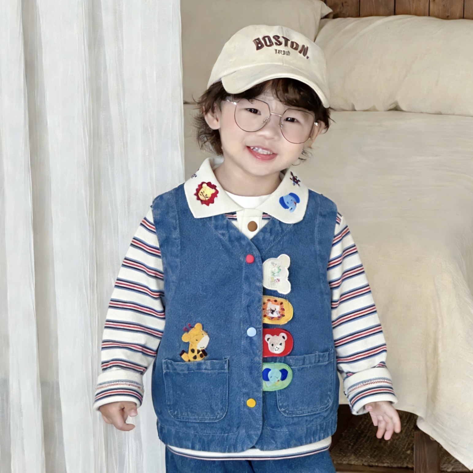 Детский жилет весенний 2026 года, новый стиль, маленький и средний размер, в наличии, вышитый джинсовый жилет для мальчиков