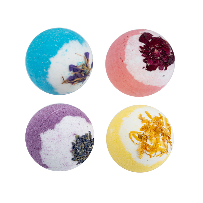 Cross-border explosion dried flower bath salt ball 100g essential oil bubble bath ball bubble bomb bath ball bath ball in stock wholesale