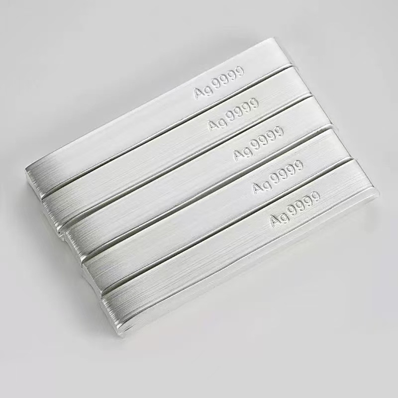 Investment Silver Bar Raw Material Ag9999 Pure Silver Silver Brick Silver Bar Source Factory Collection Wholesale Silver Material Silver Ingot