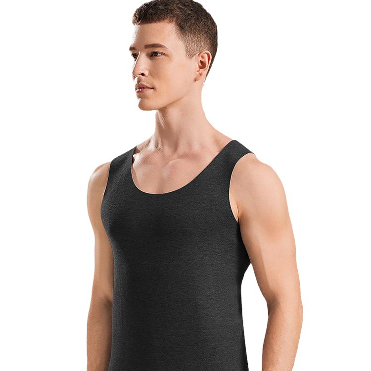 Autumn and Winter silk wool plush women's thermal underwear vest men's double-sided brushed seamless thermal vest