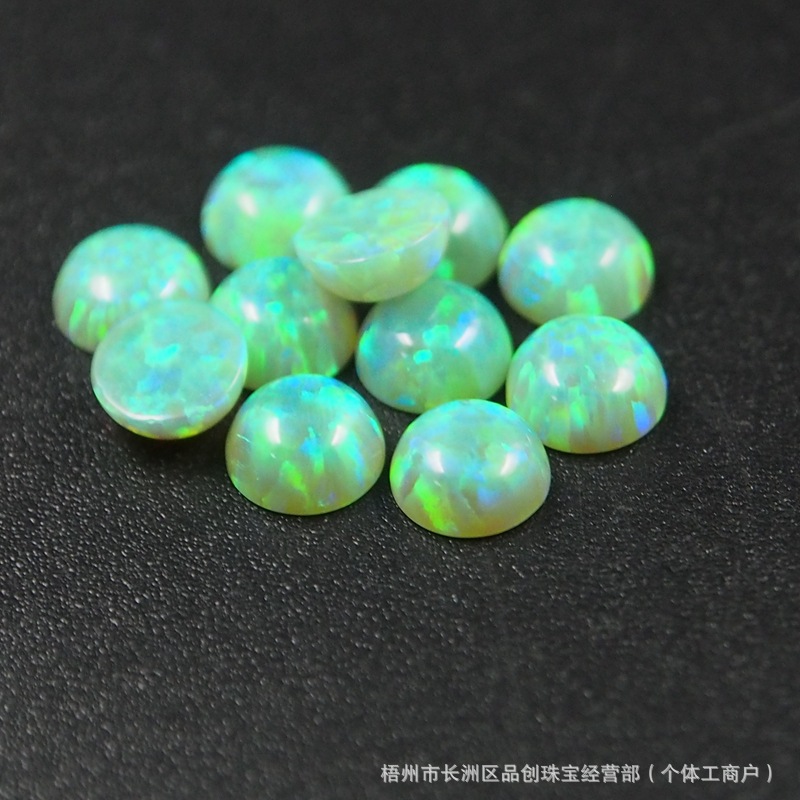 Factory Direct Sales Op17 Round, Oval, Pear-Shaped Australian Opal Synthetic Opal Stone Flat Plain Opal Cabochon Loose Stone