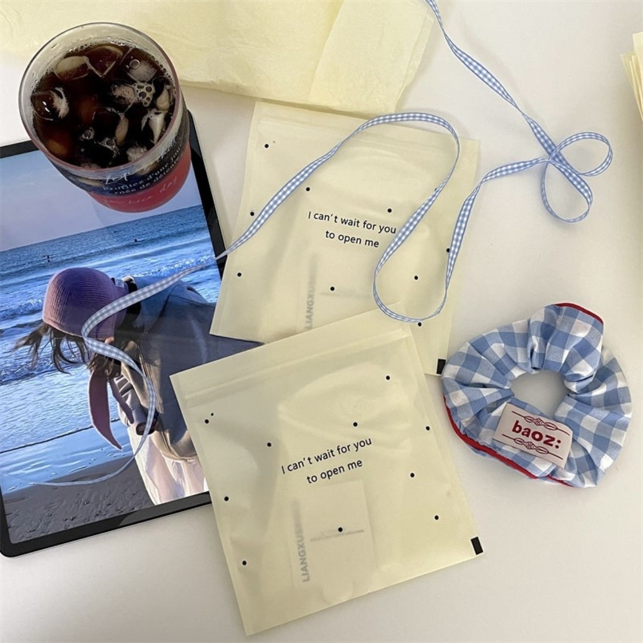 Ins-Style High-Appearance Cream Polka Dot Self-Sealing Bag, Thickened Eco-Friendly Food Sealing Bag, Underwear and Socks Packaging Bag