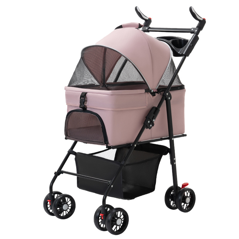Pet Cart for Dog and Cat Lightweight Foldable Separable Going-out Pet Cart for Dog Walking Separable Basket