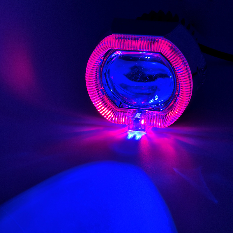 Electric Vehicle Motorcycle Led Spotlight 2.5inch Angel Eye Devil Eye Built-In Lens Headlight High and Low Beam Modification