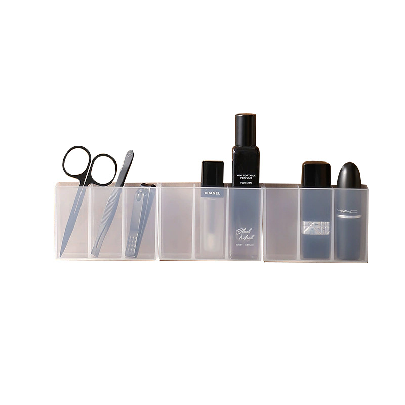 Three-Compartment Mirror Cabinet Door Storage Without Punching Cosmetics Eyebrow Clip Storage Transparent Compartment Jewelry Storage Box Wholesale