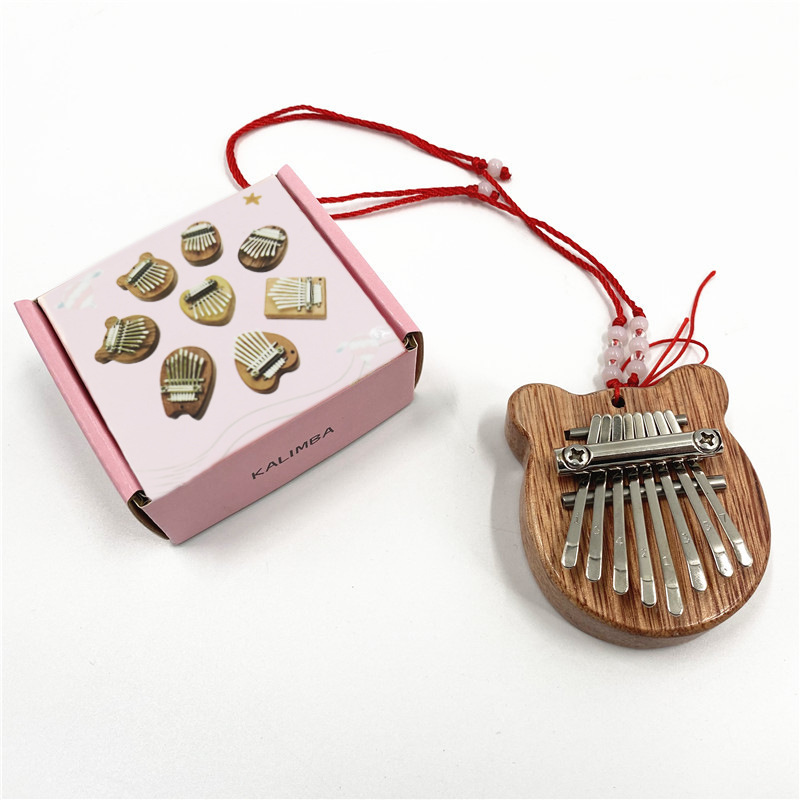 Solid Wood 8-Tone Mini Thumb Musical Instruments Wholesale Wooden Eight-Tone Finger kalimba Portable Crystal Kalimba