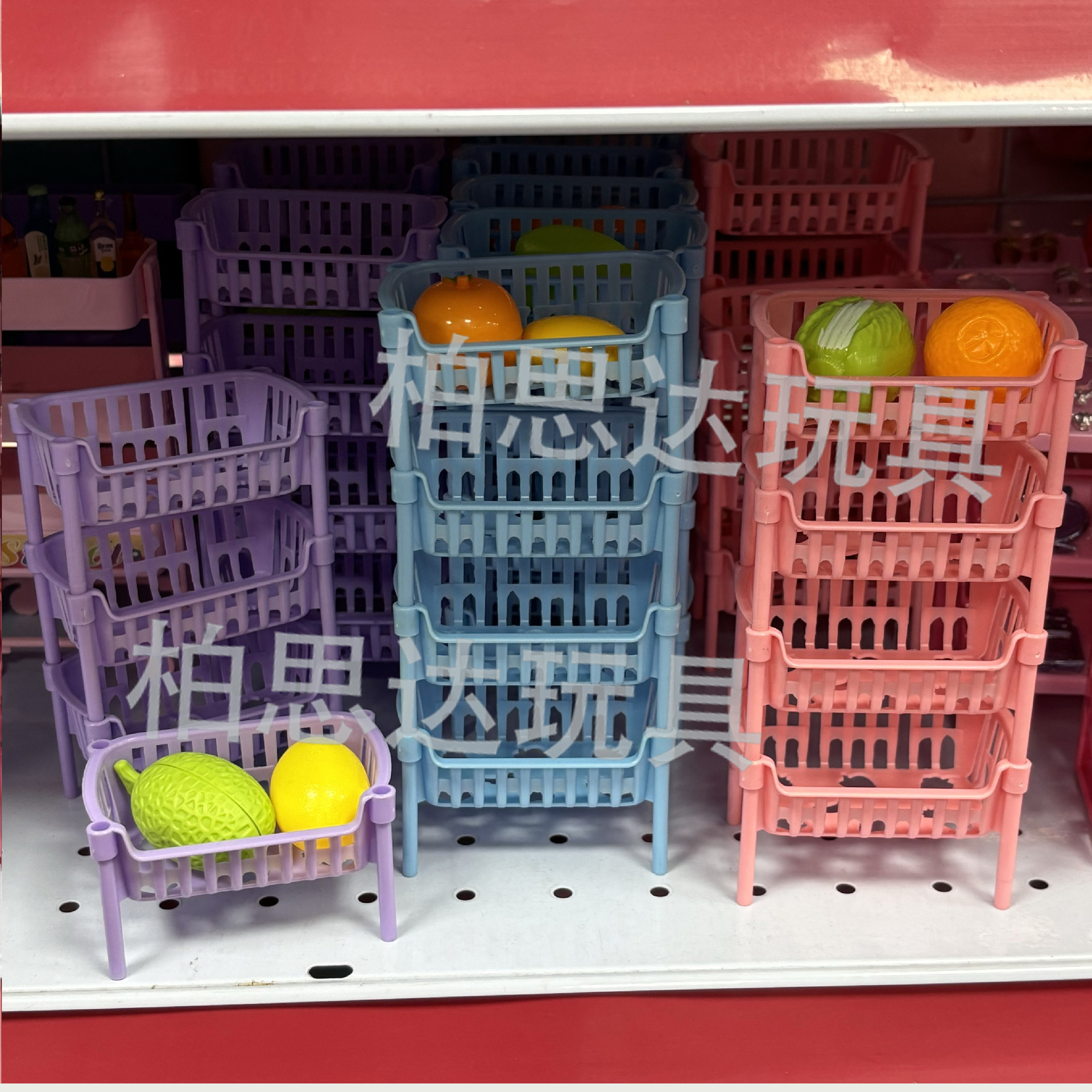 Miniature Mini Storage Rack Artificial Multi-Layer Fruit and Vegetable Rack Doll House Supermarket Shopping Mall Kitchen Bathroom Storage Rack