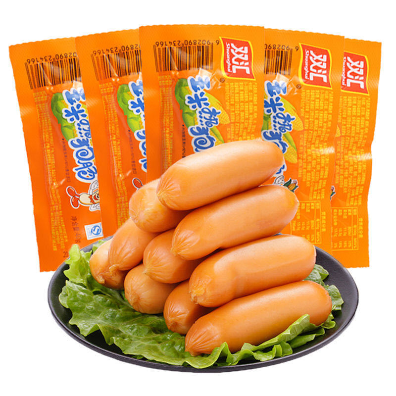 Shuanghui Corn Spicy Crispy Sausage Hot Dog 32g Ham Instant Noodle Companion Snack Wholesale Box Fast Food Spicy