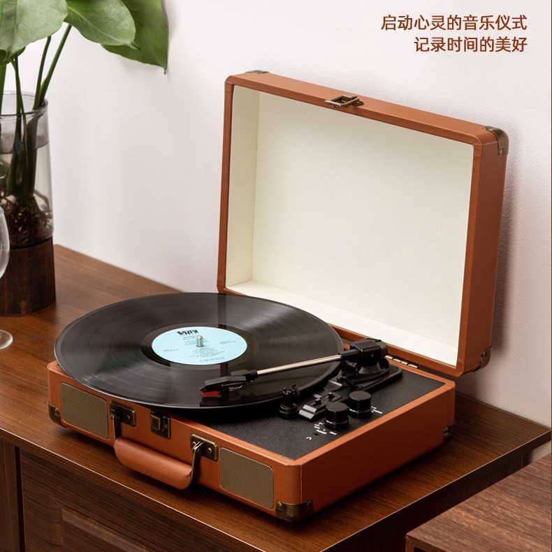 Spot Cross-Border Retro Gramophone Portable Bluetooth Suitcase Vinyl Record Player Suitcase Record Player Gift