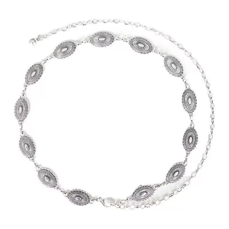 Silver Butterfly Waist Chain Accessories for Women, Retro Sexy Belt with Jeans, Yk Leather Belt, Waist Decoration, European and American