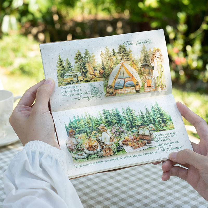 Beautiful Day Camping Plan Series Camping Scenery Theme Pet Seamless Tape Decorative Material